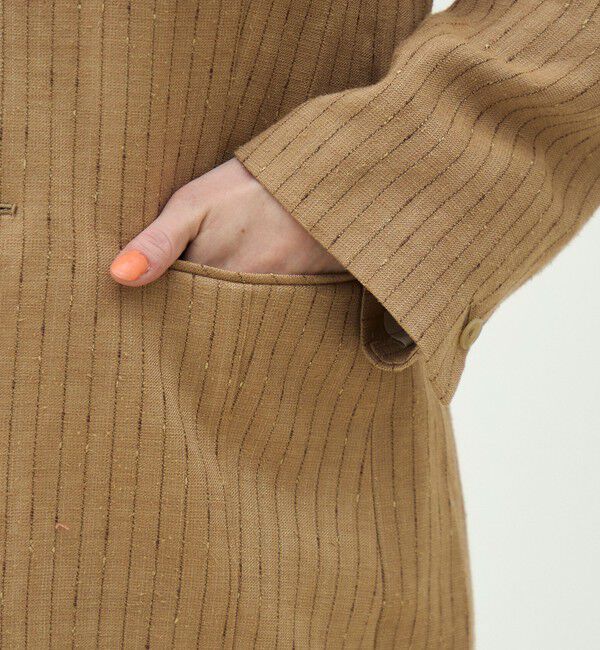 MACPHEE「シルクネップリネン ノーカラージャケット」|ノーカラージャケット|