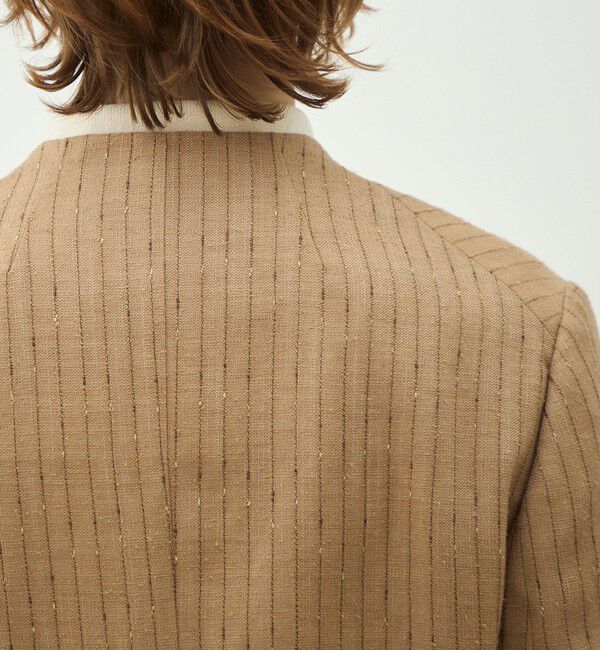 MACPHEE「シルクネップリネン ノーカラージャケット」|ノーカラージャケット|