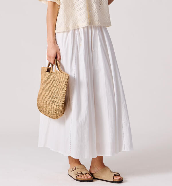  「INDIA INDUSTRY | コットンポプリン ギャザースカート WOMEN」|スカート|OFFWHITE