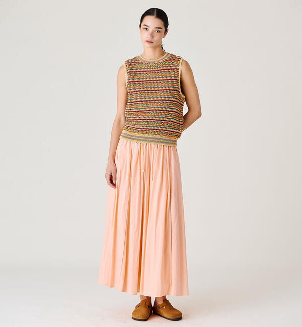  「INDIA INDUSTRY | コットンポプリン ギャザースカート WOMEN」|スカート|