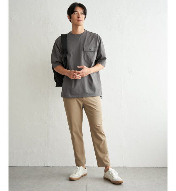 ikka「【吸水速乾】冷感メッシュ5分袖アウターT」|Tシャツ・カットソー|