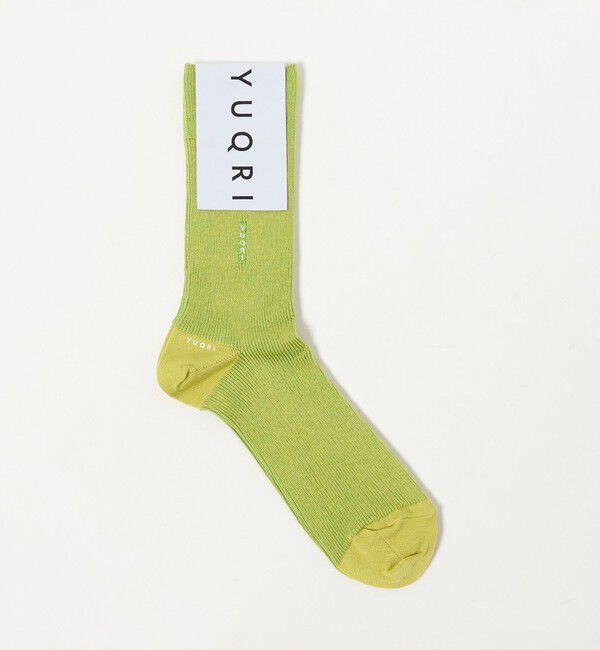 UNITED ARROWS「＜YUQRI＞SILKY リブ ソックス」|ソックス|LIME