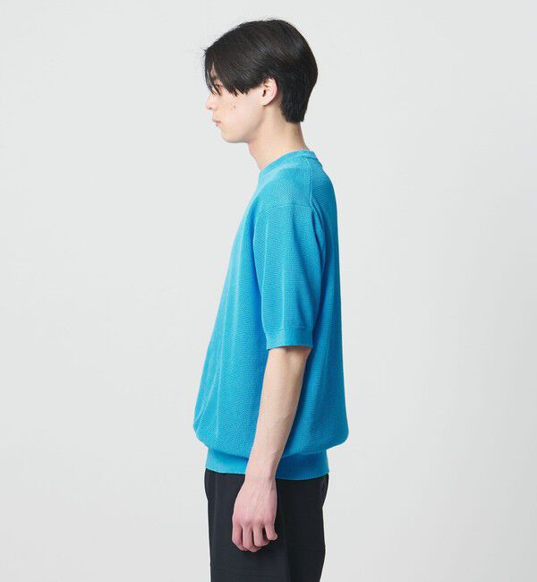 UNITED ARROWS「シャーリーカーン バーズアイ ショートスリーブ クルーネック ニットTシャツ」|ニット・セーター|