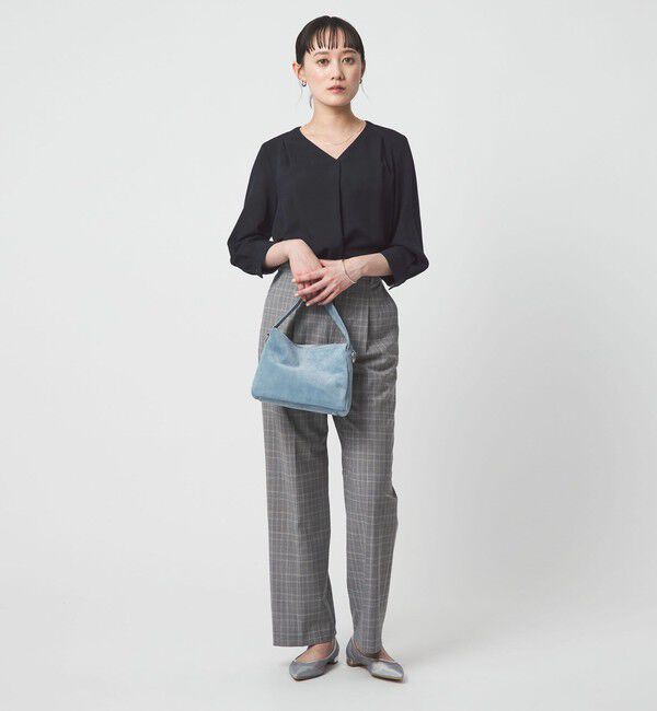 UNITED ARROWS green label relaxing「Vネック 7分袖 ブラウス マシンウォッシャブル」|シャツ・ブラウス|