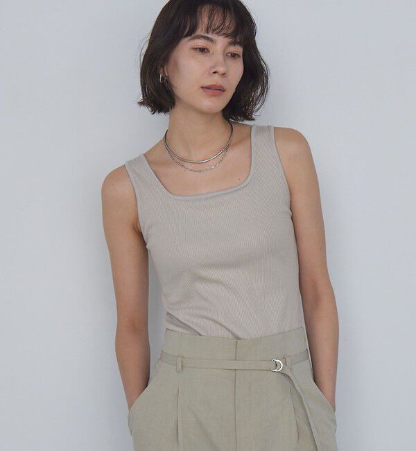 UNITED ARROWS green label relaxing「デコルテタンクトップ / カップインナー」|タンクトップ|BEIGE