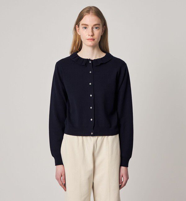 STEVEN ALAN「＜Steven Alan＞コットン カシミヤ フリル カーディガン」|カーディガン|