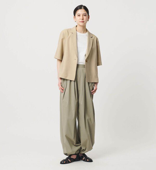BEAUTY&YOUTH UNITED ARROWS「【WEB限定 Wardrobe DAILY MINIMAL】メランジ ハーフスリーブジャケット ウォッシャブル」|テーラードジャケット|