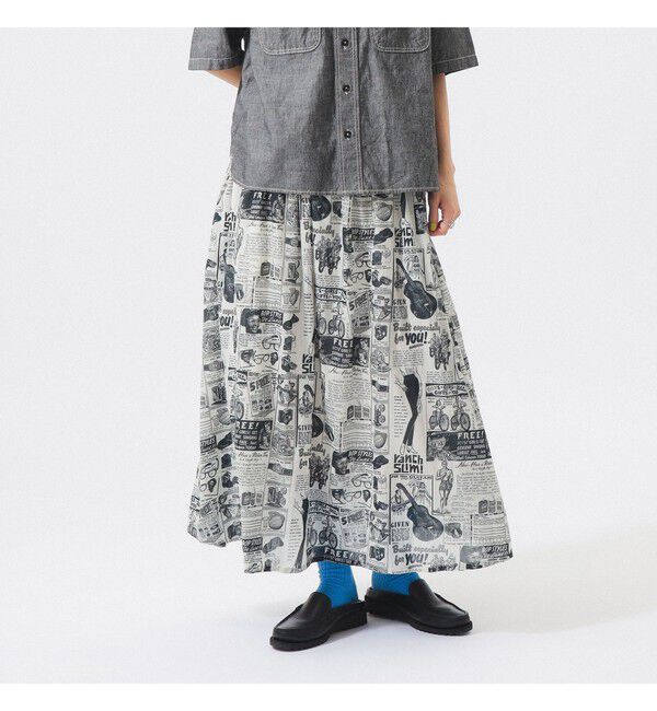 BEAMSBOY「【別注】BINDU / アドバタイジング スカート」|スカート|OFF*BLACK