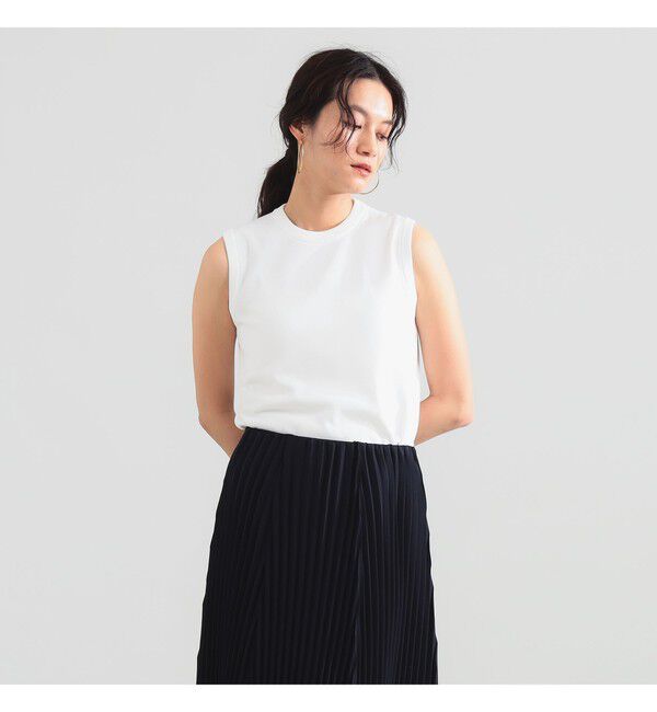 Demi-Luxe BEAMS 「SLOANE / 18ゲージ 天竺 クルーネック ノースリーブ ニット」|ニット・セーター|