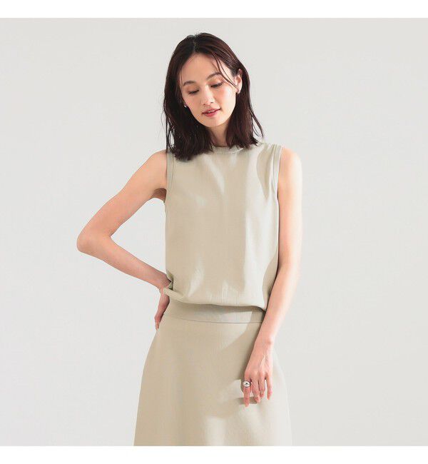 Demi-Luxe BEAMS 「SLOANE / 18ゲージ 天竺 クルーネック ノースリーブ ニット」|ニット・セーター|別注BEIGE