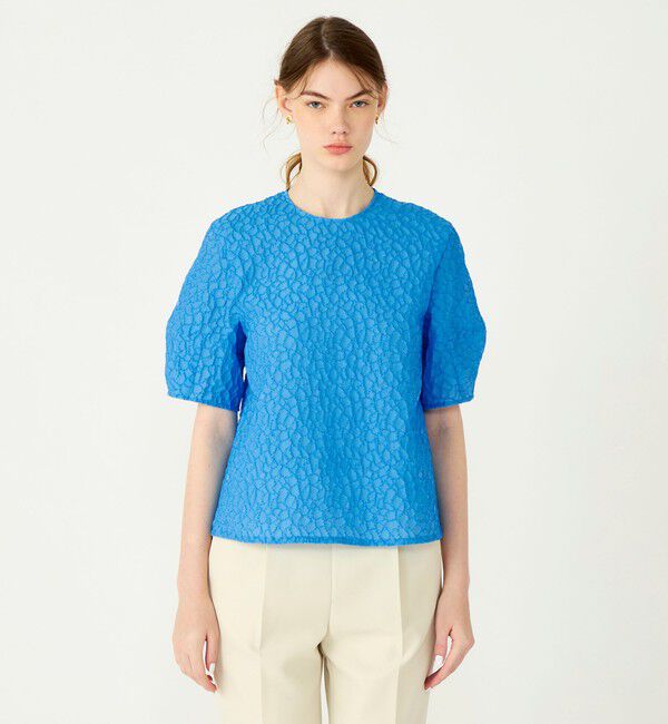 Ballsey「バブルジャカード ランタンスリーブブラウス」|シャツ・ブラウス|