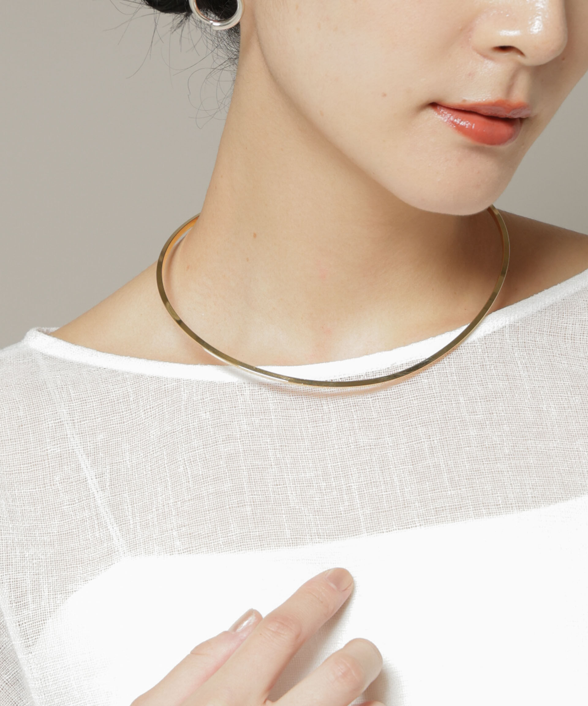 nano･universe「スクエアカットチョーカー」|ネックレス|ゴールド