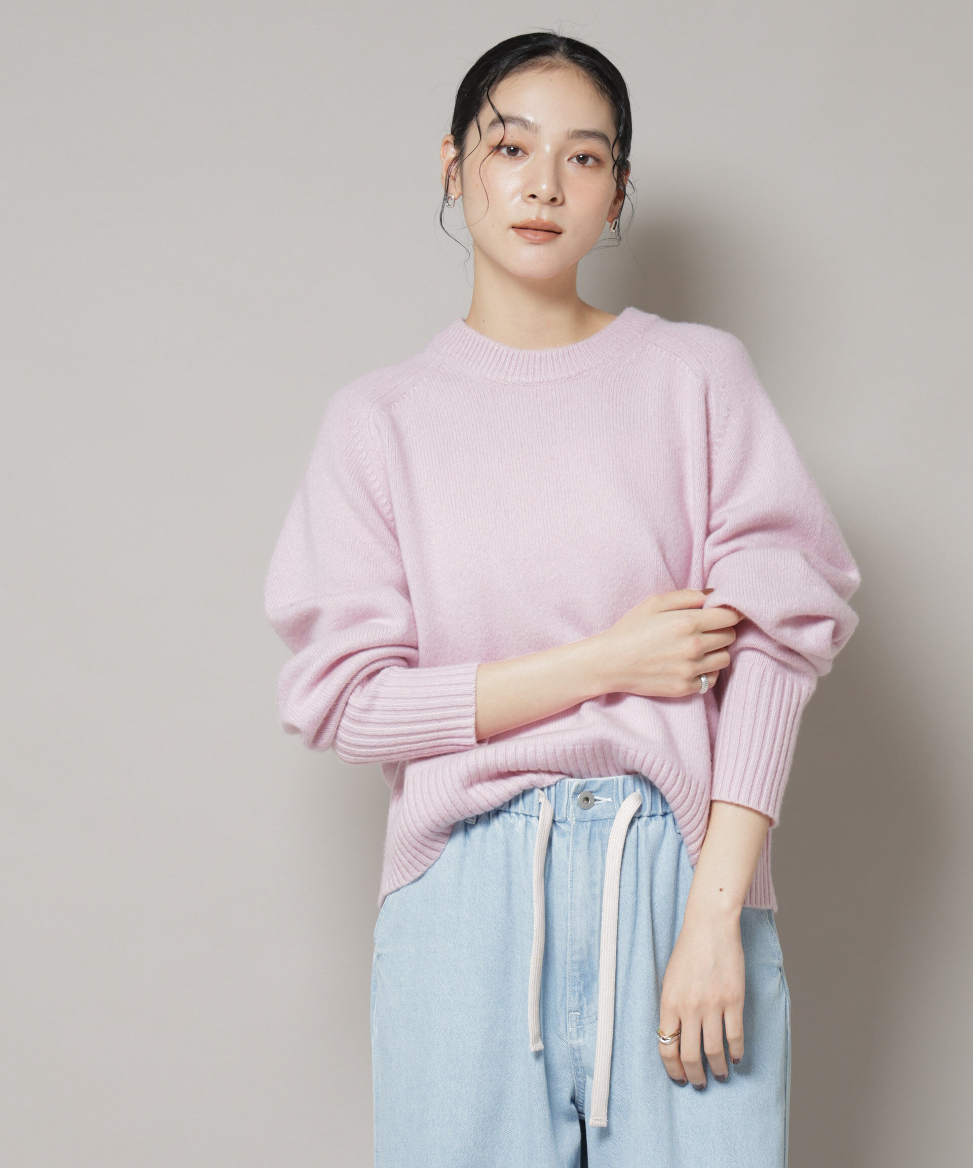 nano･universe「AQUAウールカシミヤクルーネックニットプルオーバー」|ニット・セーター|