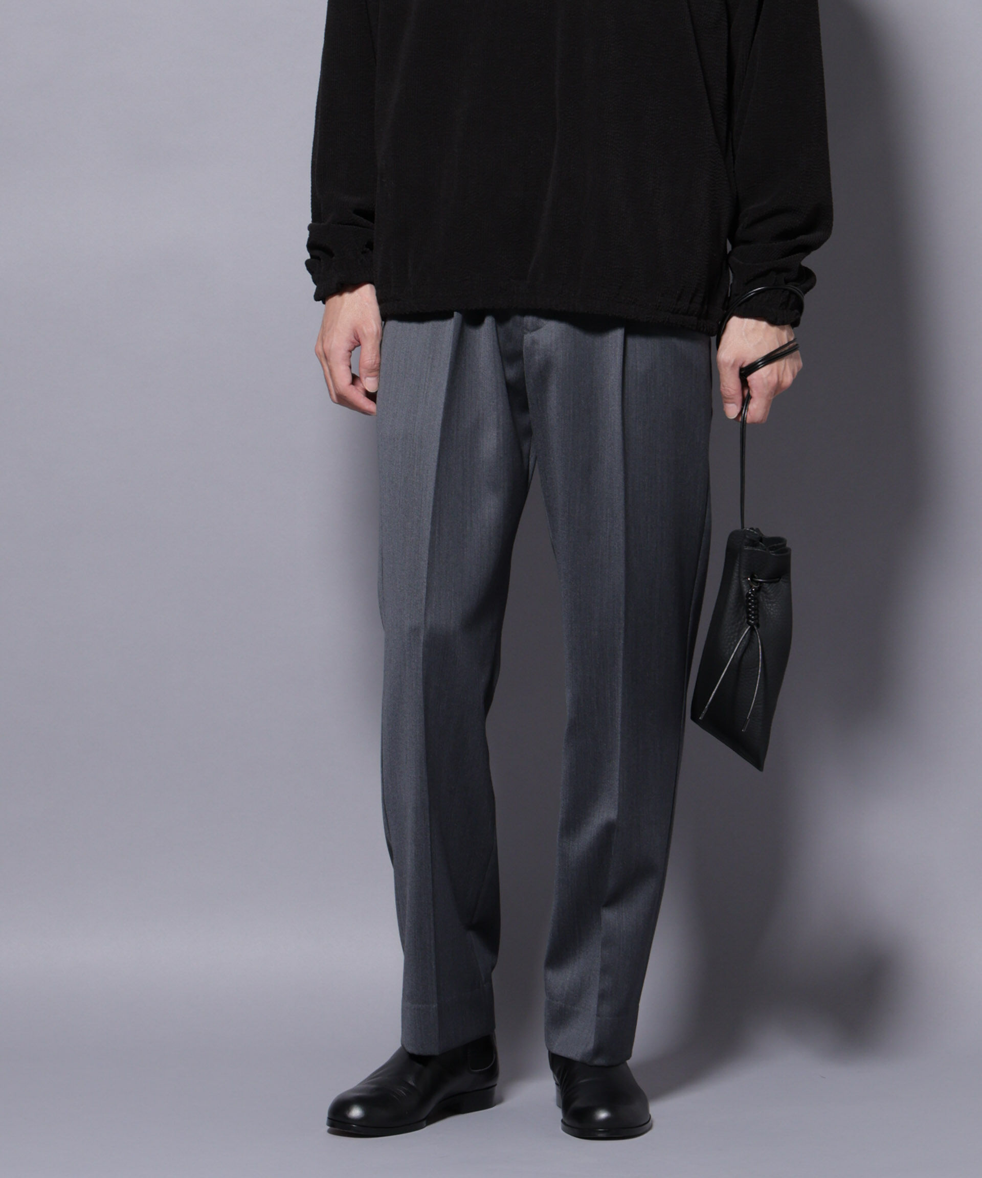 nano･universe「「Damerino Select」ウールシルクベネシャンパンツ（セットアップ可）」|スーツ|チャコール3