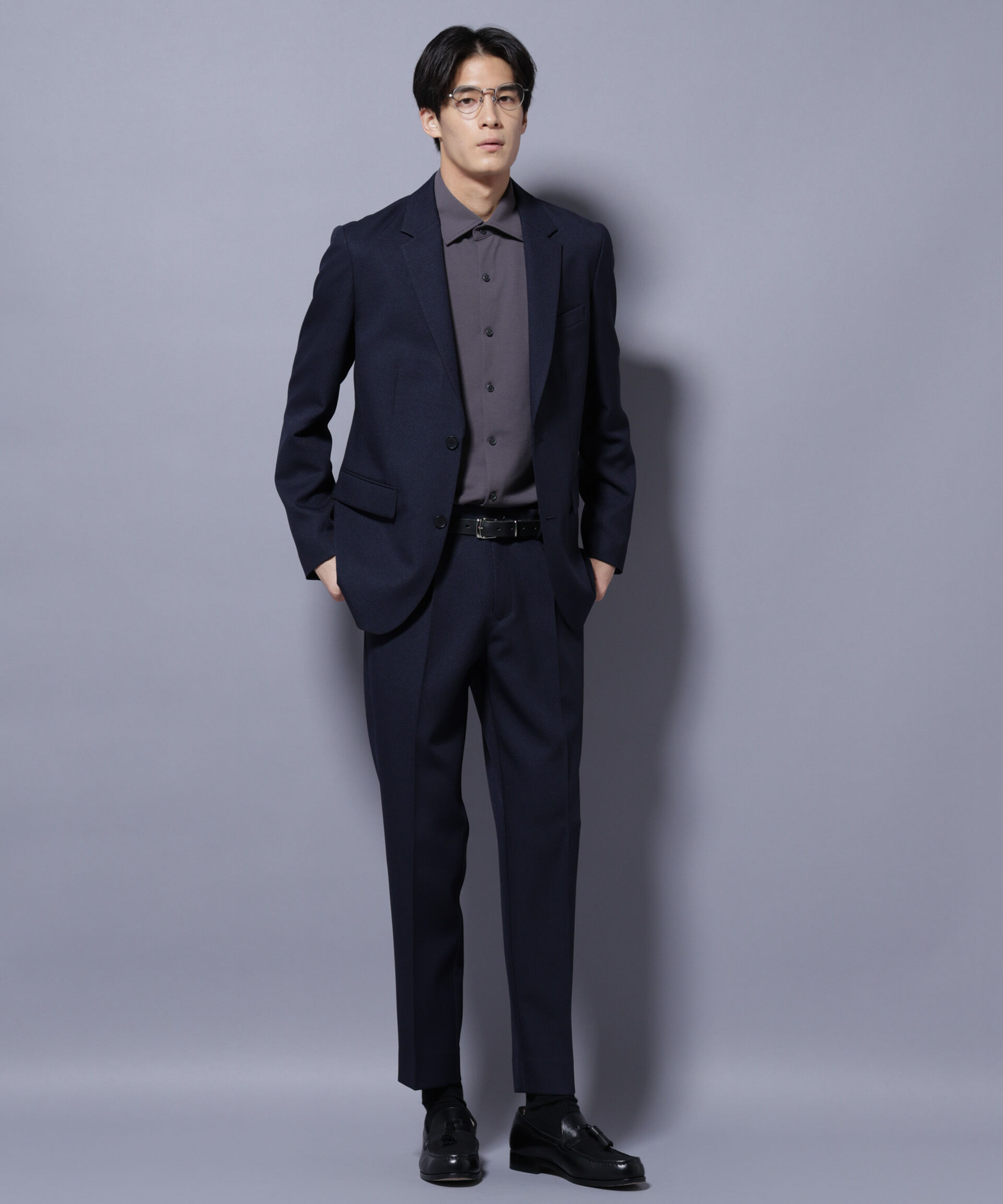 nano･universe「「Damerino」LANATEC(R) メランジツイルセットアップ」|スーツ|ネイビー