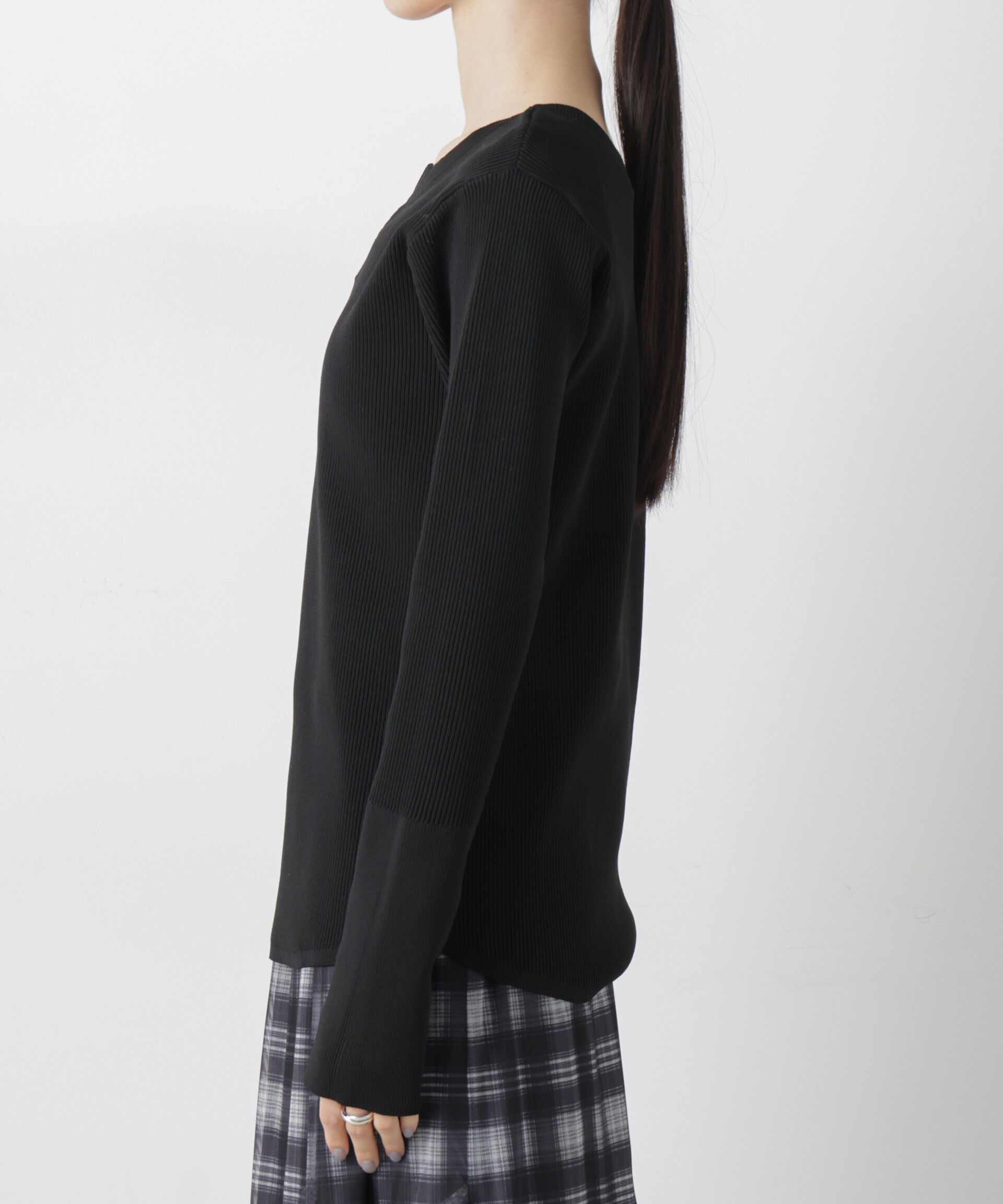 nano･universe「洗濯機洗い可スポンディッシュニット前後2wayトップス」|ニット・セーター|