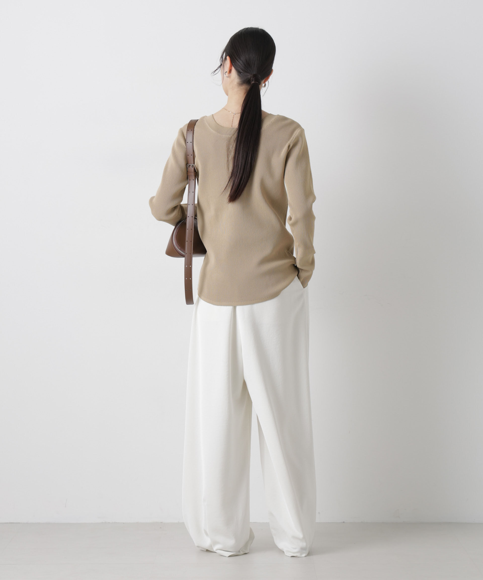 nano･universe「洗濯機洗い可スポンディッシュニット前後2wayトップス」|ニット・セーター|