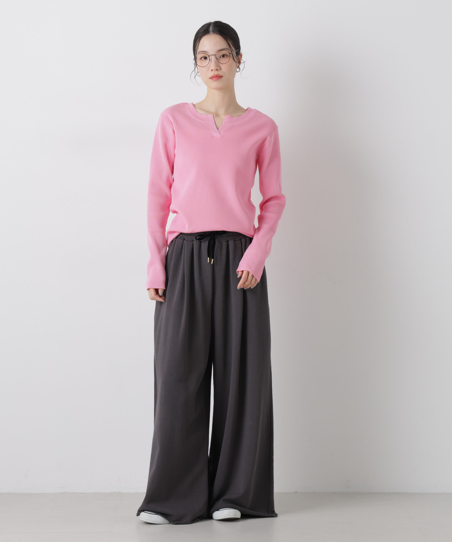 nano･universe「洗濯機洗い可スポンディッシュニット前後2wayトップス」|ニット・セーター|