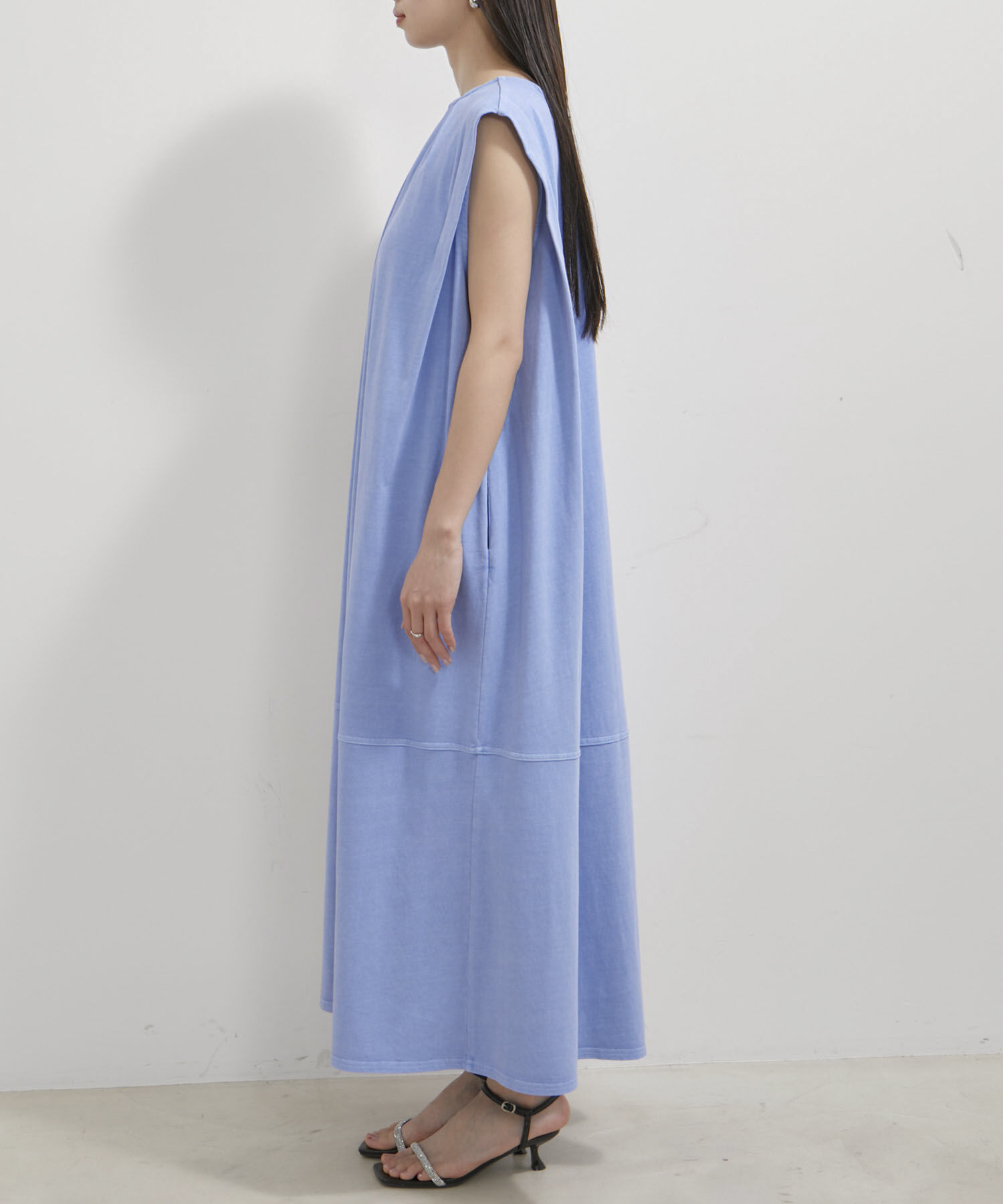 VIS「【洗える】ピグメント加工タックフレアワンピース」|ワンピース|