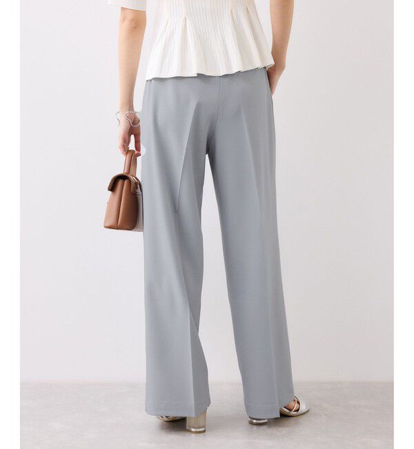 VIS「ベルトディティールタックワイドパンツ/イージーケア・接触冷感」|チノ|