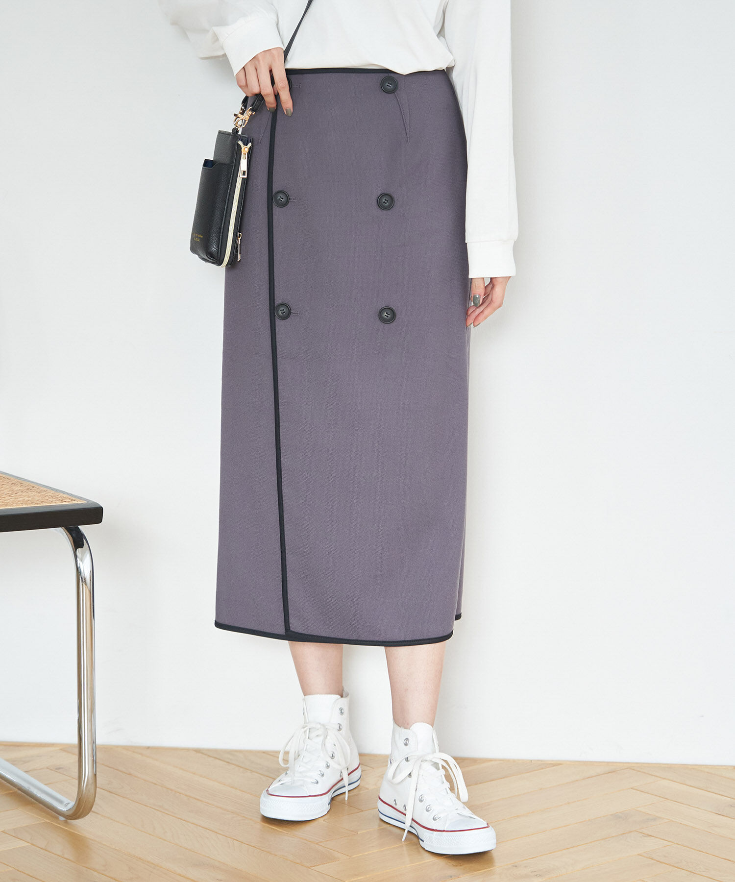 Rope&rsquo;Picnic「チェック＆無地リバーシブルスカート」|スカート|