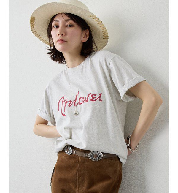 「クラックプリントTシャツ」|Tシャツ・カットソー|ライトグレー