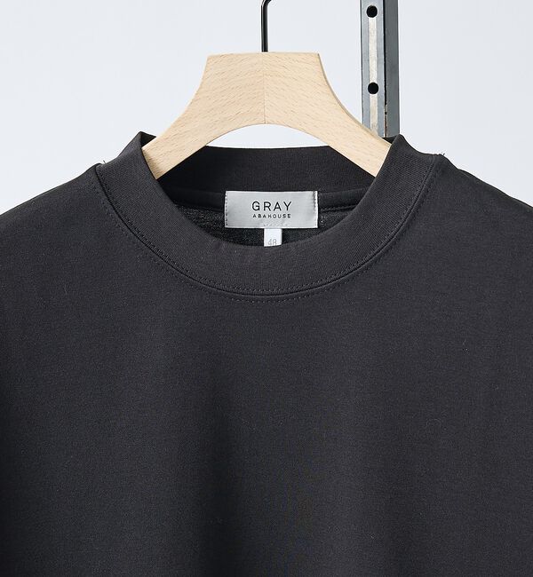 ABAHOUSE「【SMART CLOSET/WEB限定】シルキータッチ モックネック 半袖Tシャ」|Tシャツ・カットソー|
