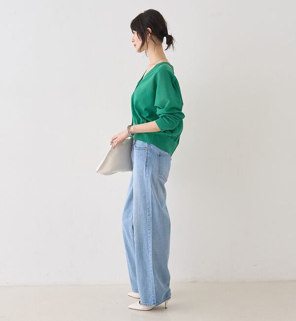 Rouge vif「ネックスリットVネックシアーカーディガン/ニット」|カーディガン|