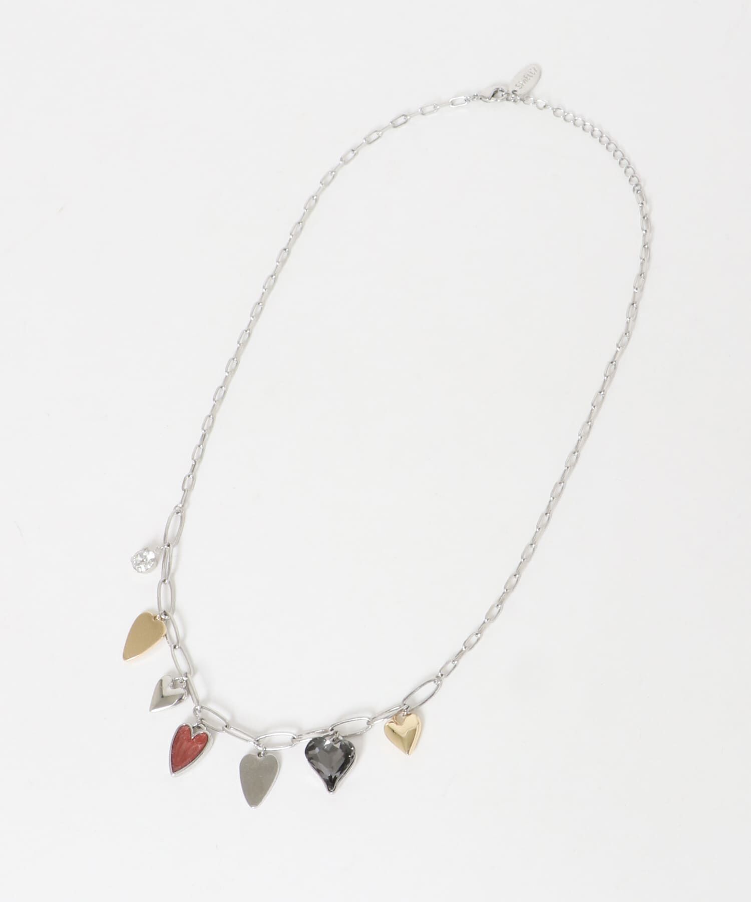 SMELLY「メタルハートチャームネックレス」|ネックレス|