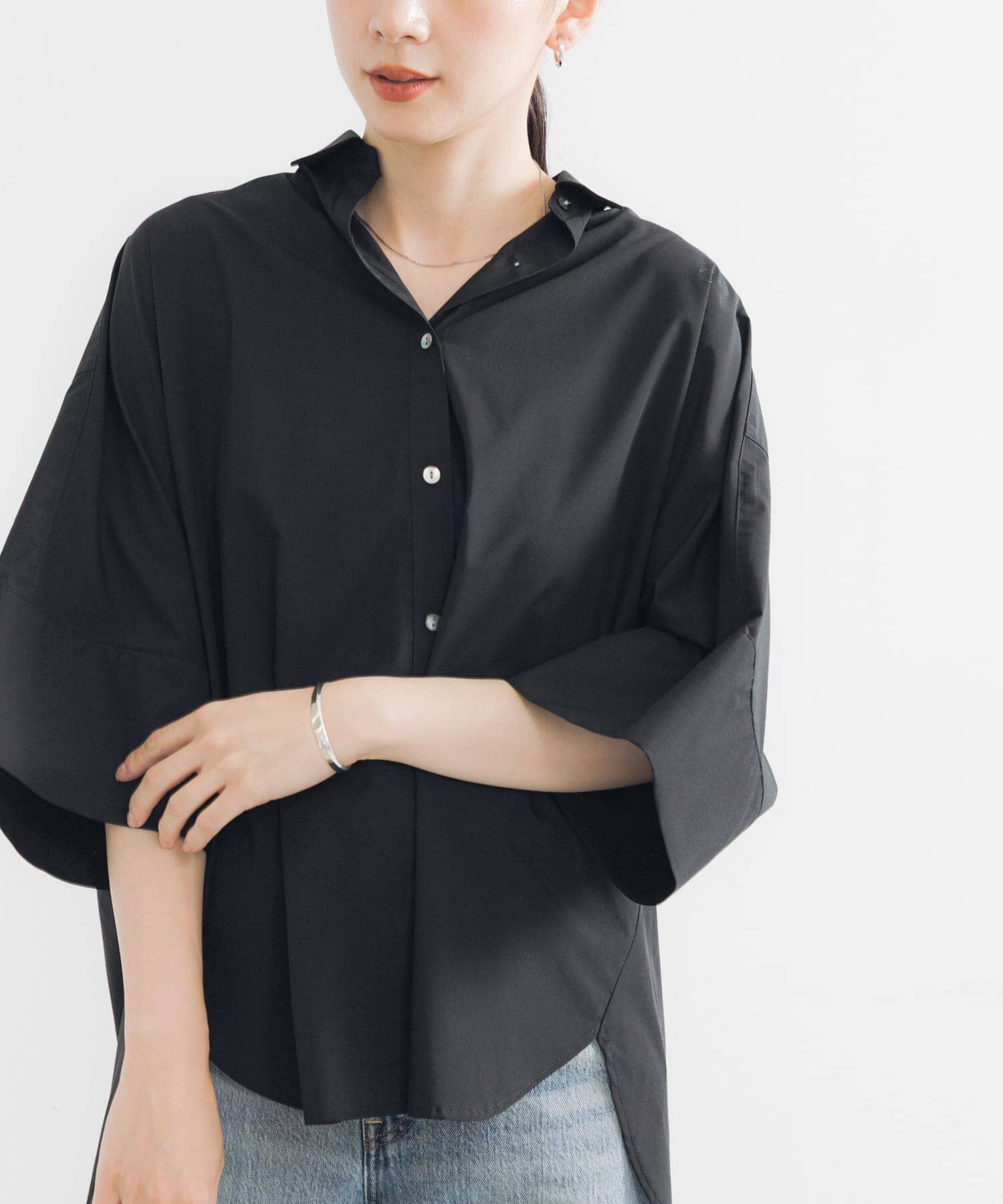 URBAN RESEARCH「ハーフスリーブシャツ」|シャツ・ブラウス|ブラック