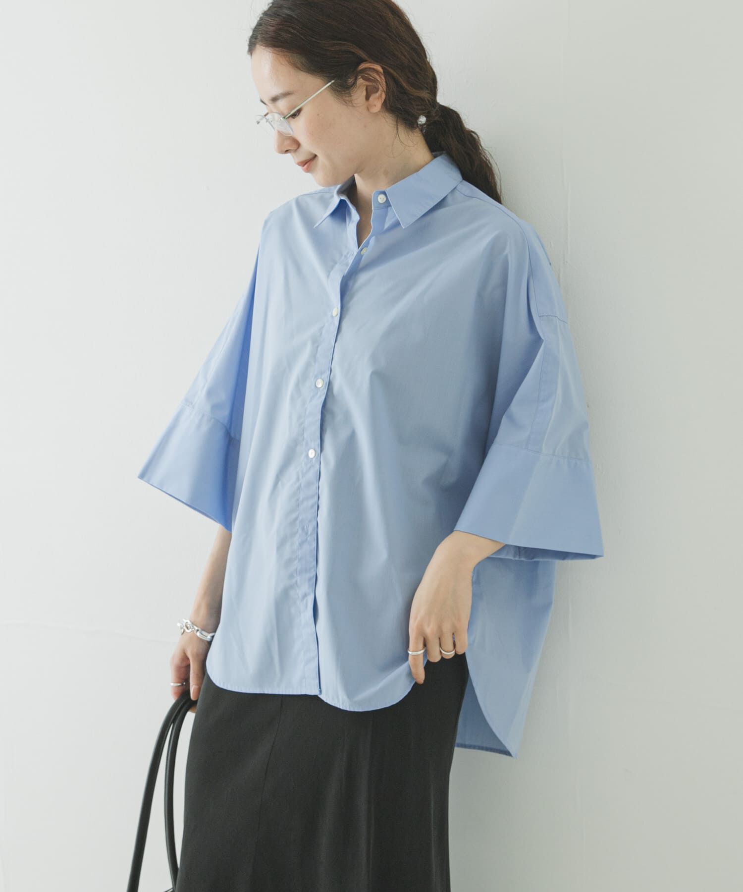 URBAN RESEARCH「ハーフスリーブシャツ」|シャツ・ブラウス|ブルー