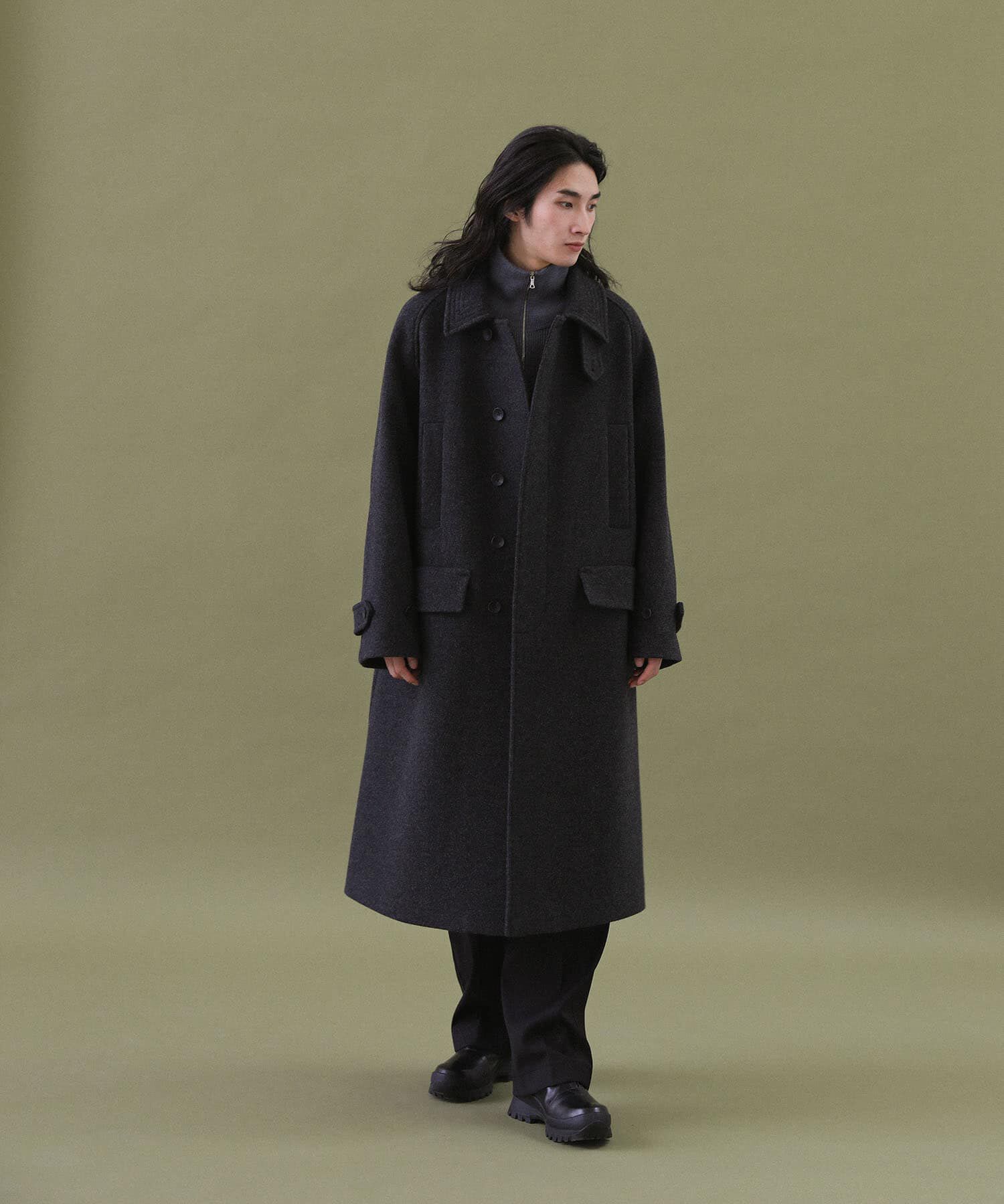 URBAN RESEARCH「ANOTHER OFFICE　Voyager Bold Balmacaan Coat」|ノーカラーコート|