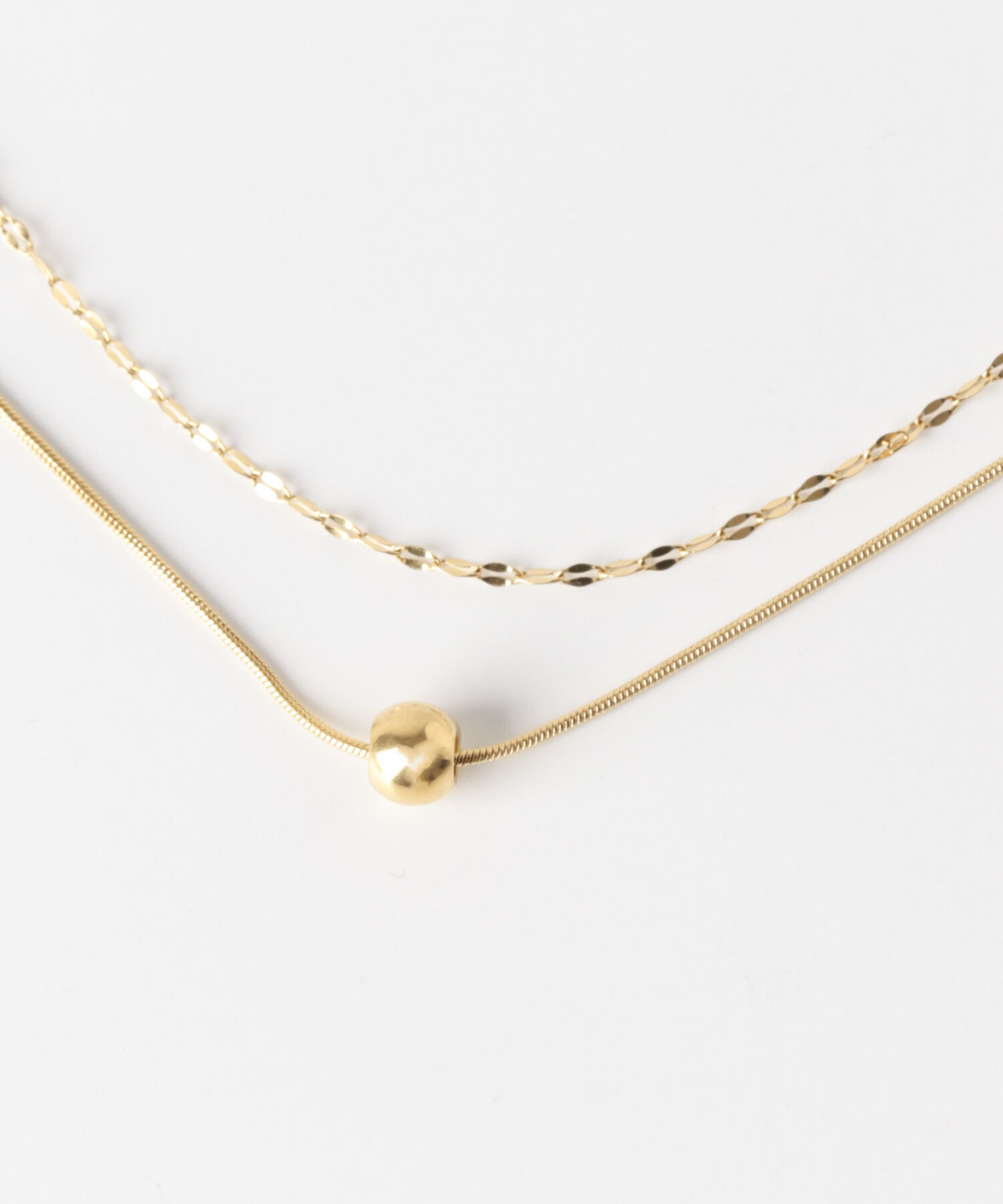 SMELLY「ステンレスボールトップレイヤードネックレス」|ネックレス|