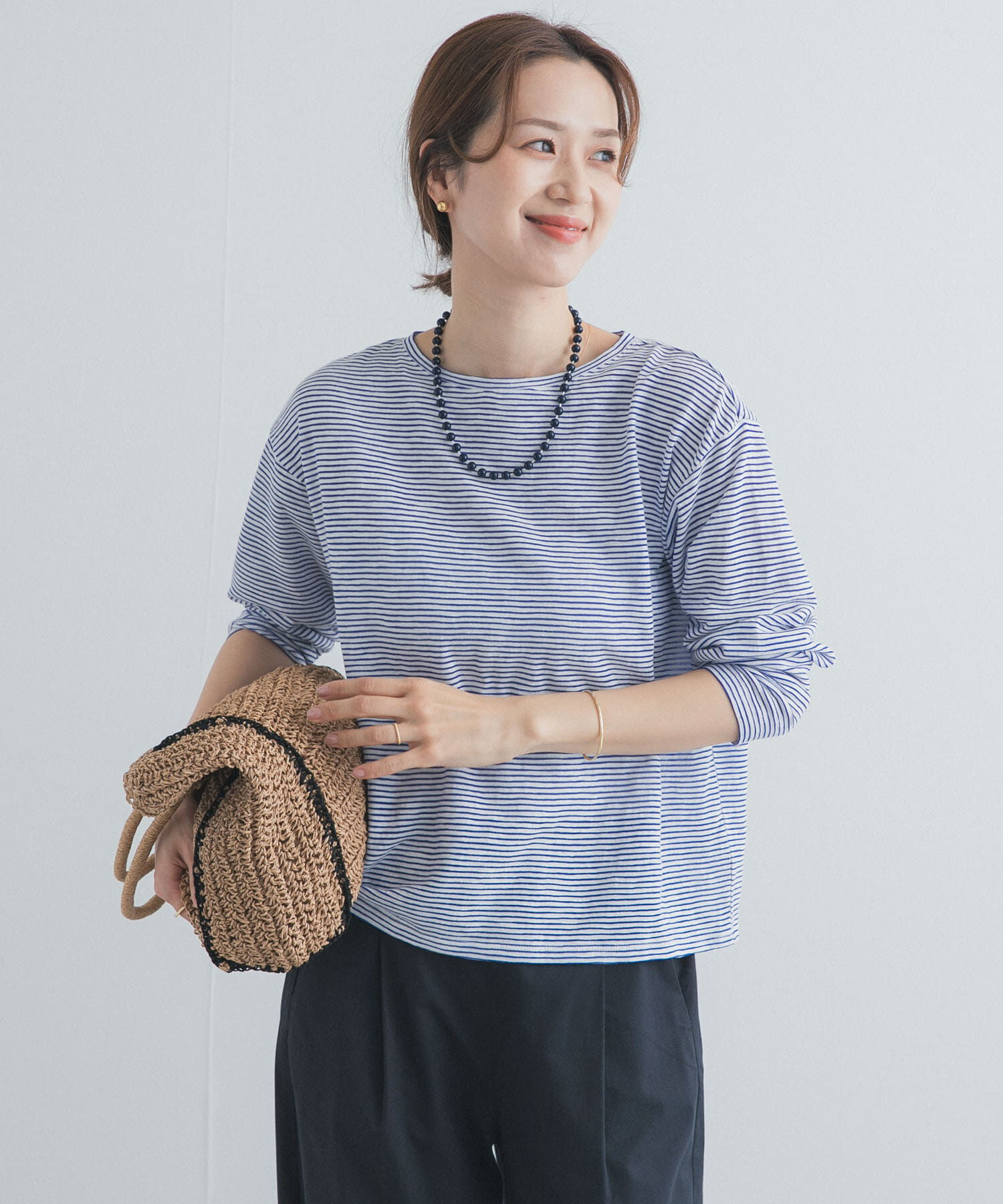 URBAN RESEARCH DOORS「スラブミジンボーダーTシャツ」|Tシャツ・カットソー|