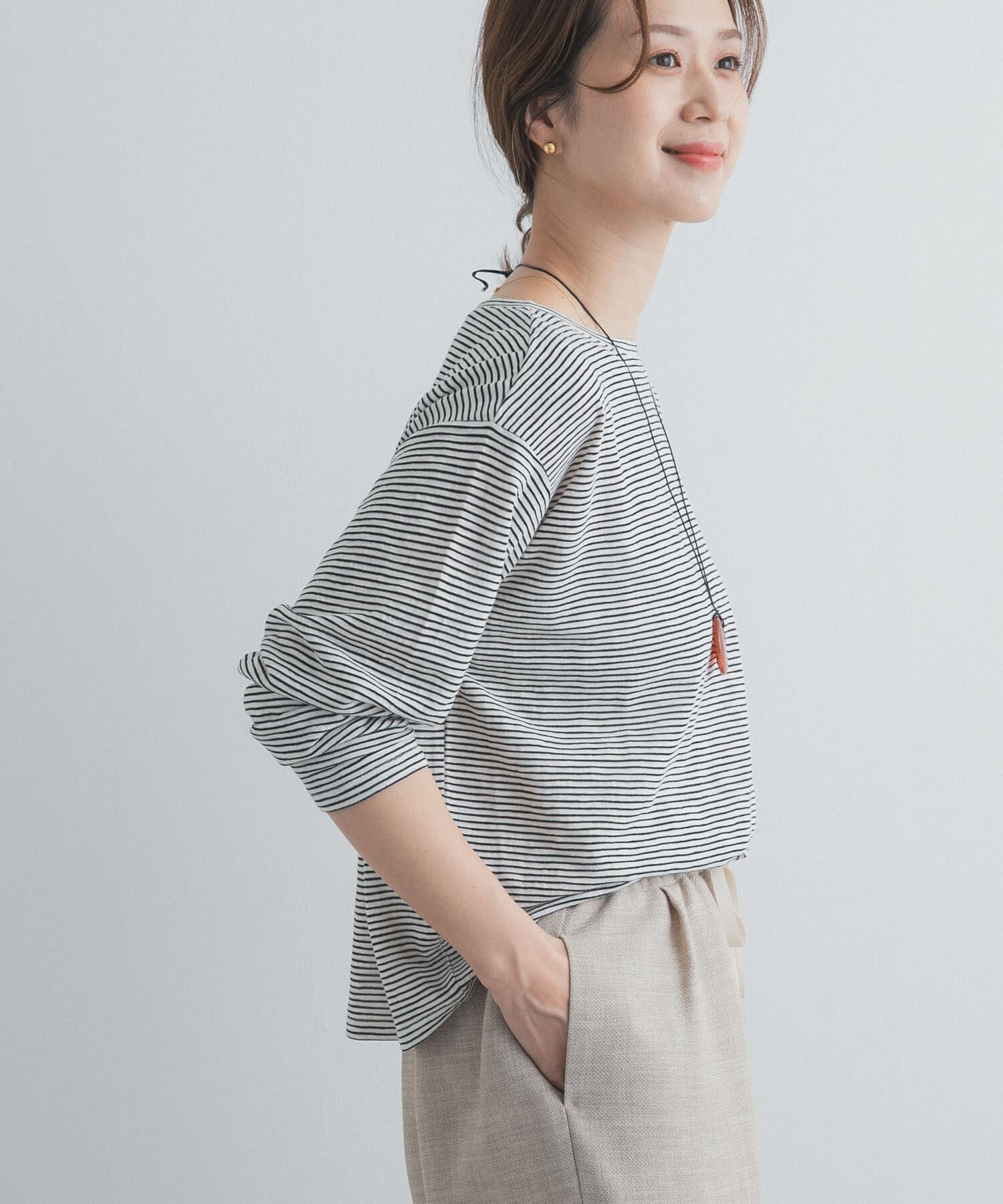 URBAN RESEARCH DOORS「スラブミジンボーダーTシャツ」|Tシャツ・カットソー|