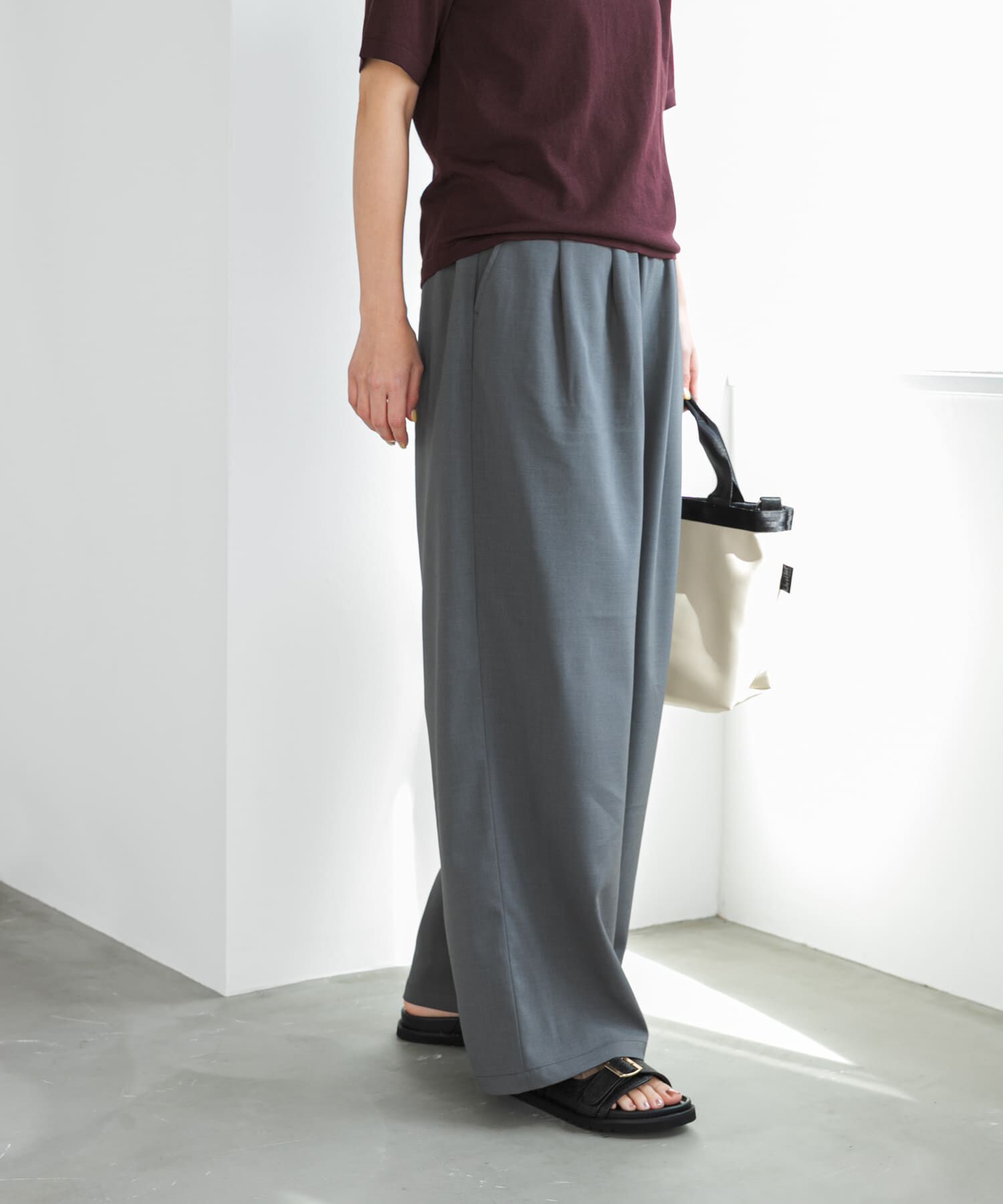 URBAN RESEARCH DOORS「『UR TECH』完声/涼ギャザーワイドパンツ」|その他|