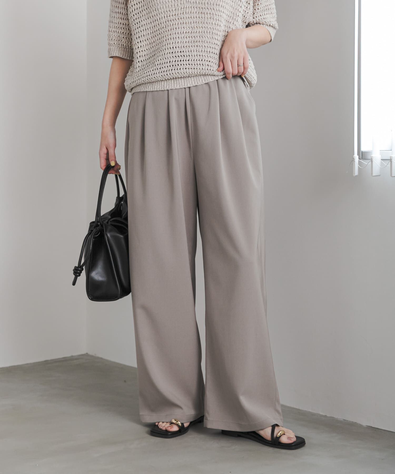 URBAN RESEARCH DOORS「『UR TECH』完声/涼ギャザーワイドパンツ」|その他|