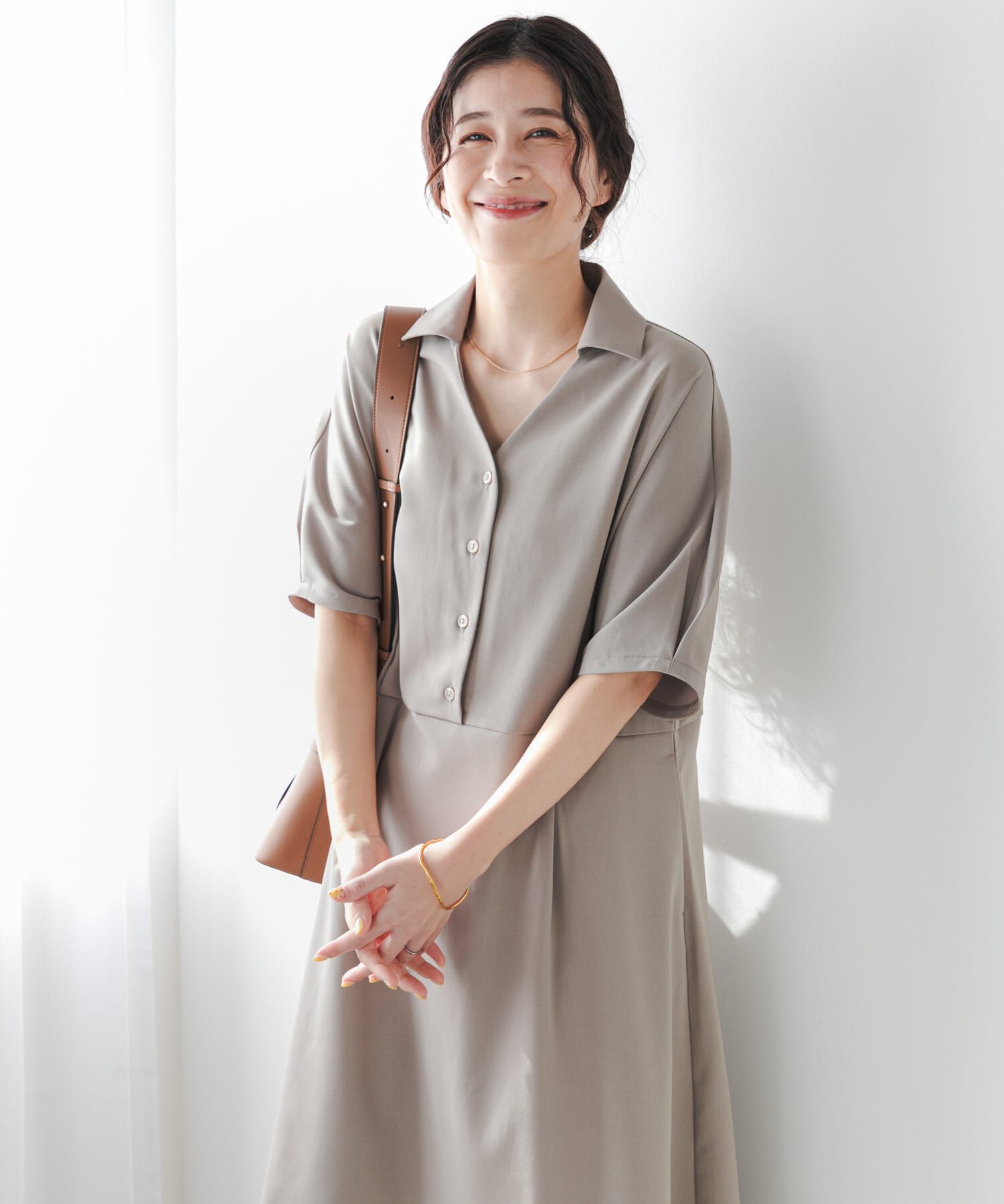 URBAN RESEARCH DOORS「『UR TECH』完声/涼ドルマン半袖ワンピース」|ワンピース|