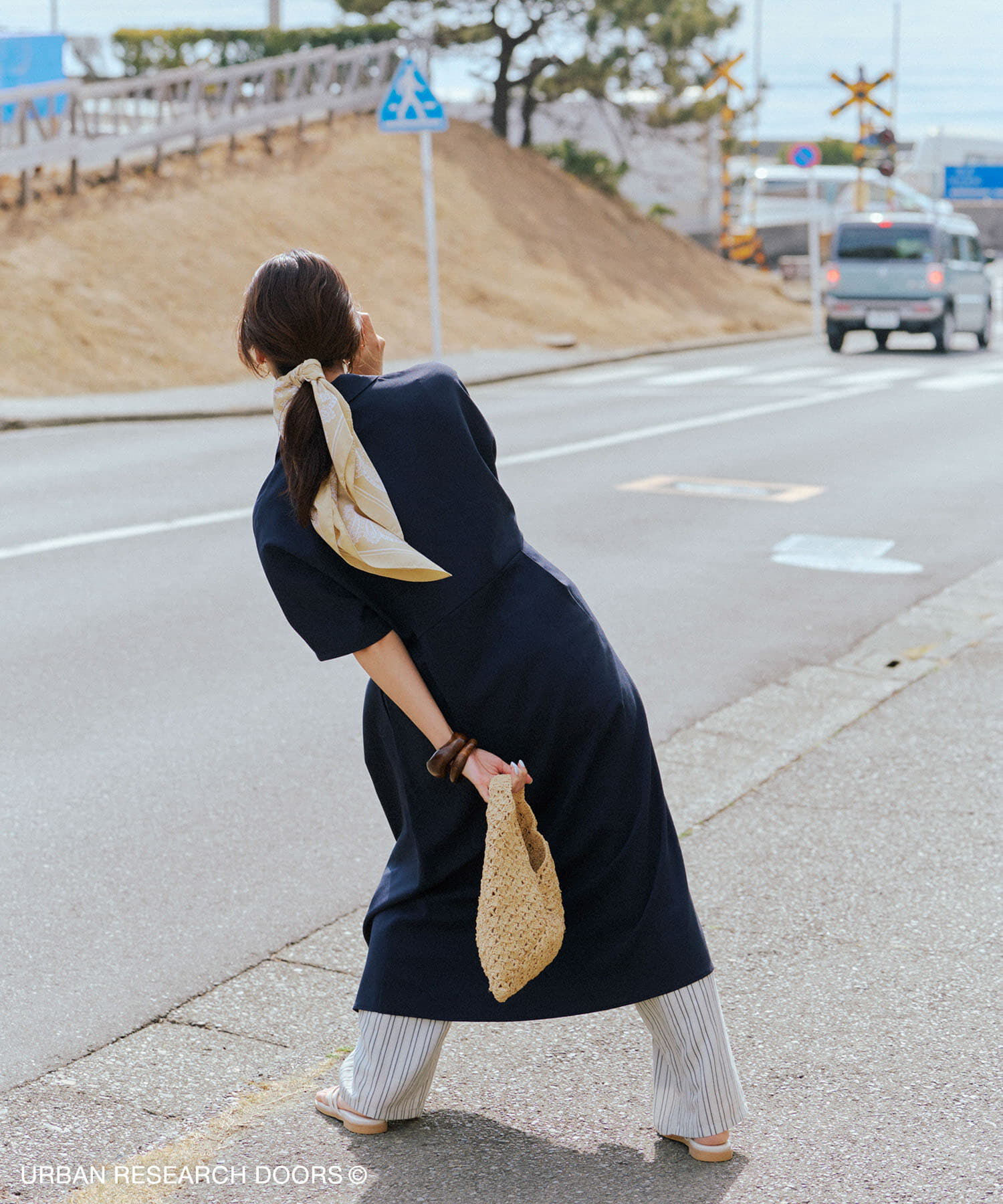 URBAN RESEARCH DOORS「『UR TECH』完声/涼ドルマン半袖ワンピース」|ワンピース|