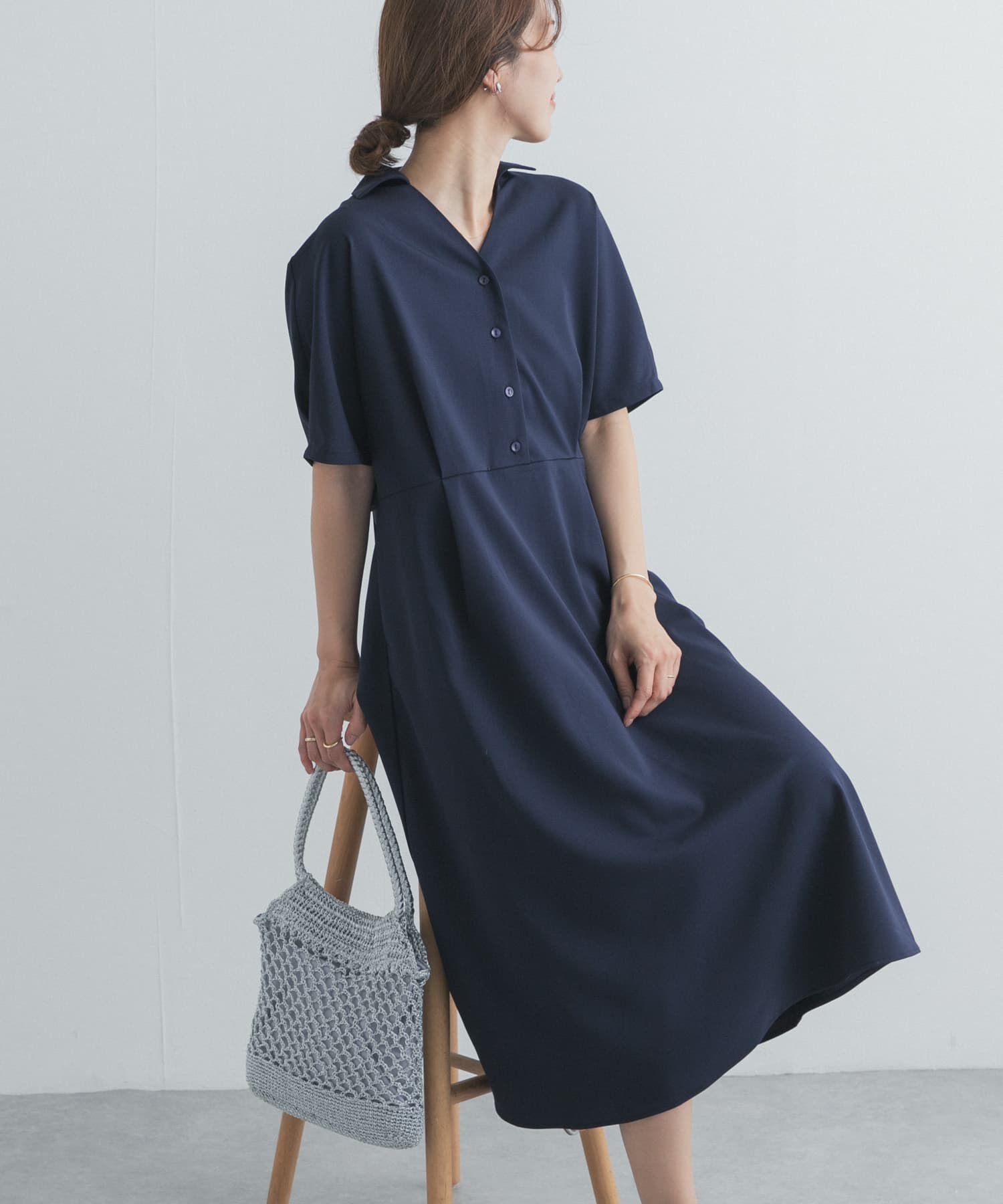 URBAN RESEARCH DOORS「『UR TECH』完声/涼ドルマン半袖ワンピース」|ワンピース|