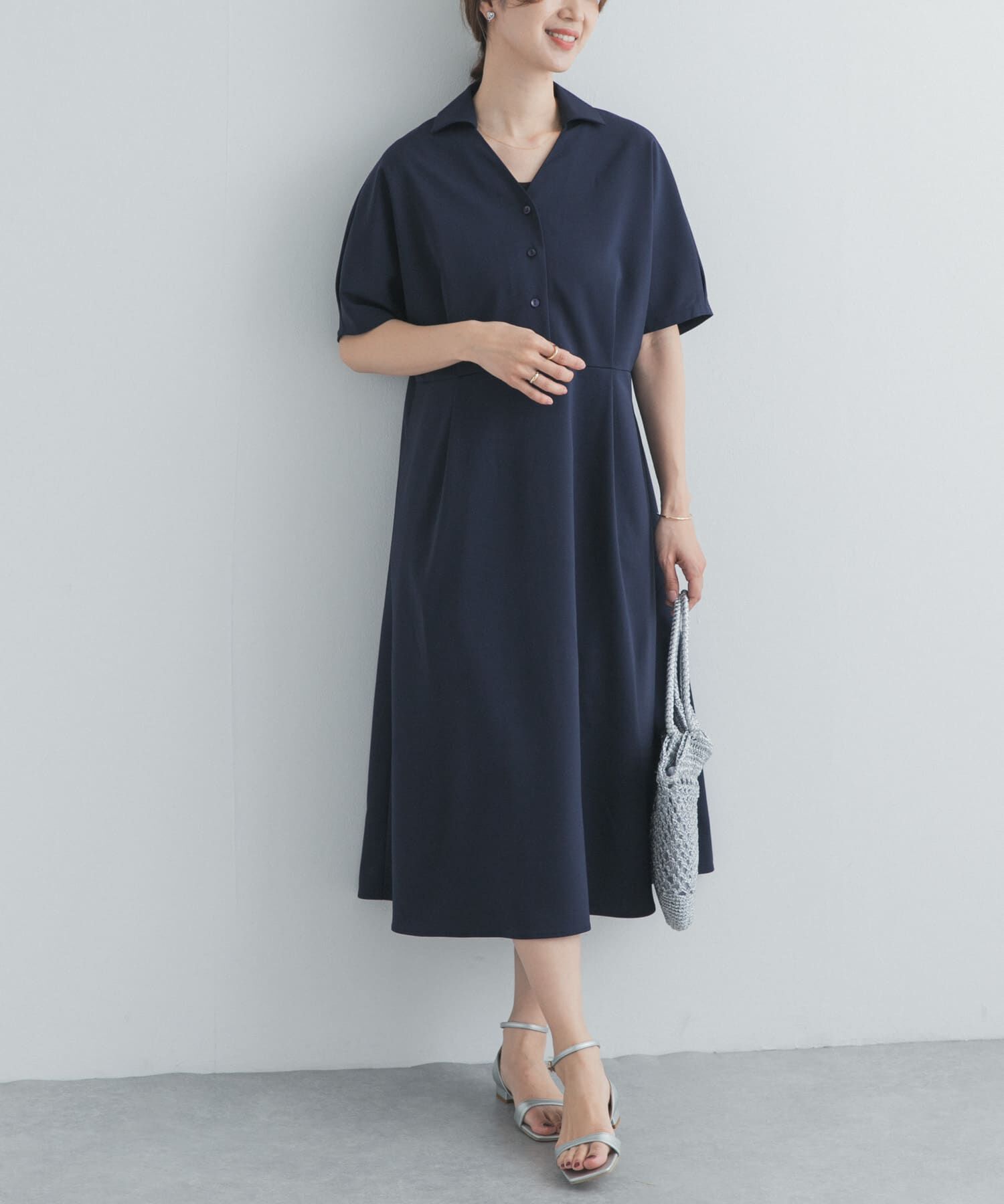 URBAN RESEARCH DOORS「『UR TECH』完声/涼ドルマン半袖ワンピース」|ワンピース|