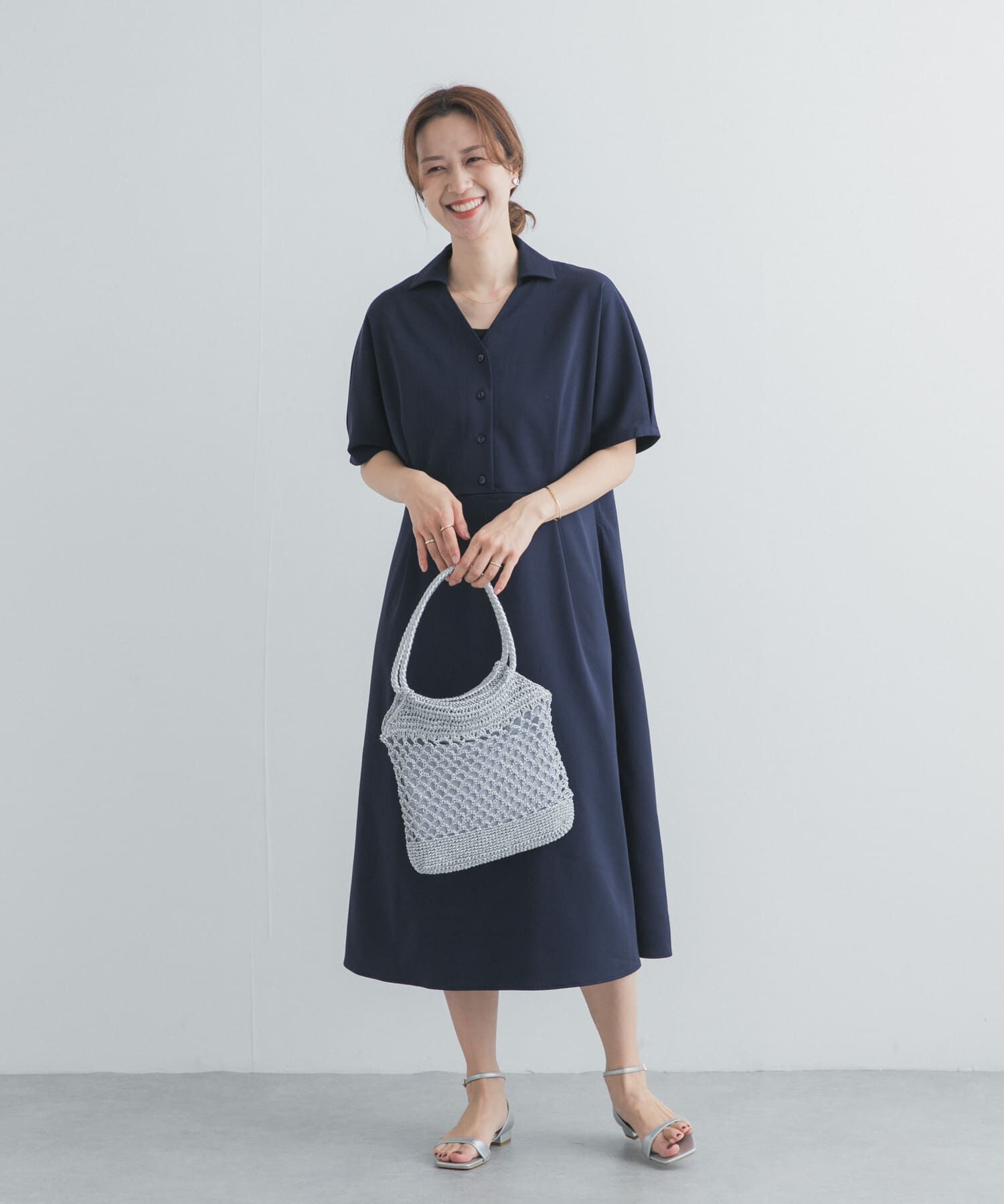 URBAN RESEARCH DOORS「『UR TECH』完声/涼ドルマン半袖ワンピース」|ワンピース|