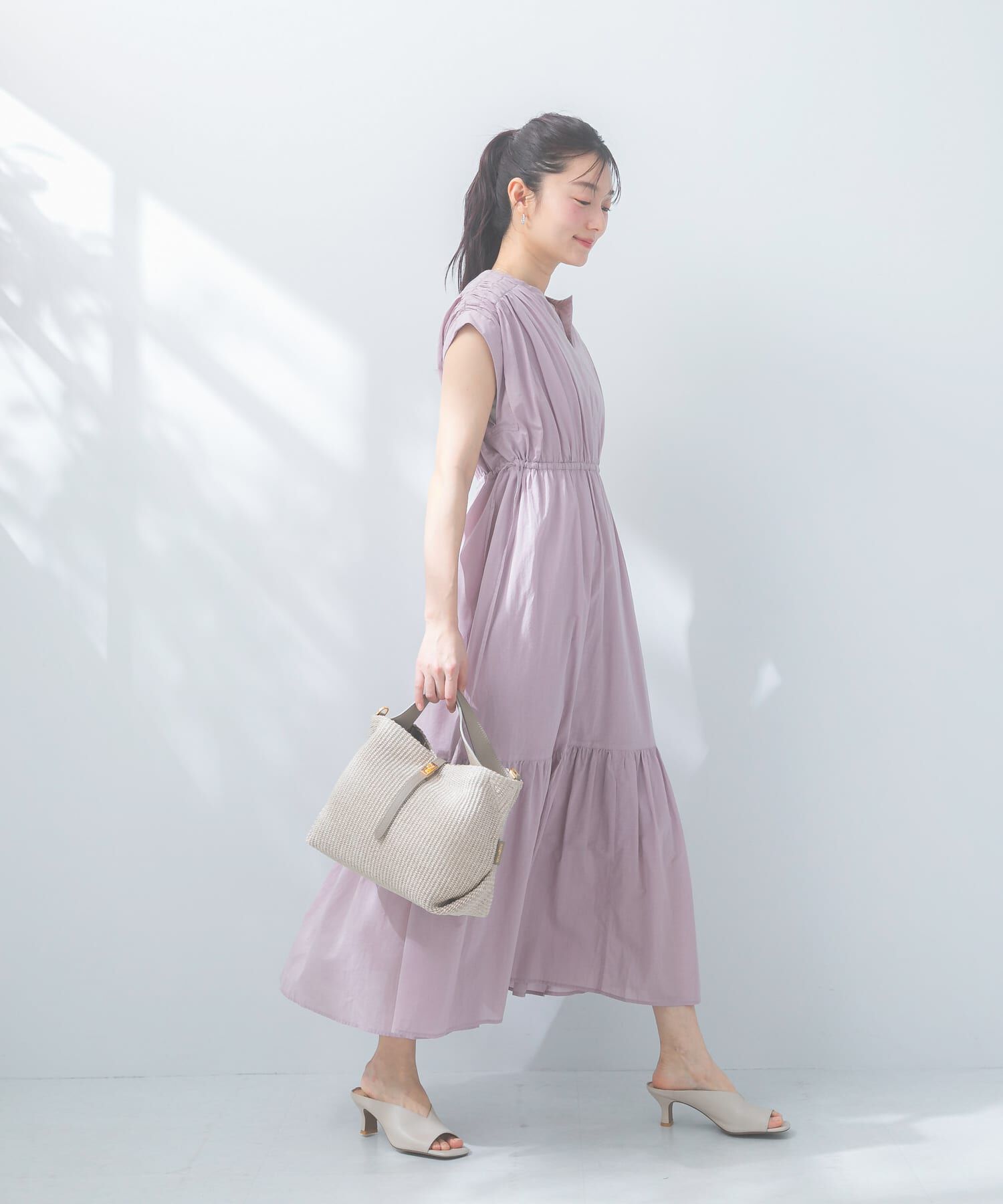 URBAN RESEARCH ROSSO「『WEB限定』コットンボイルワンピース」|ワンピース|ラベンダー