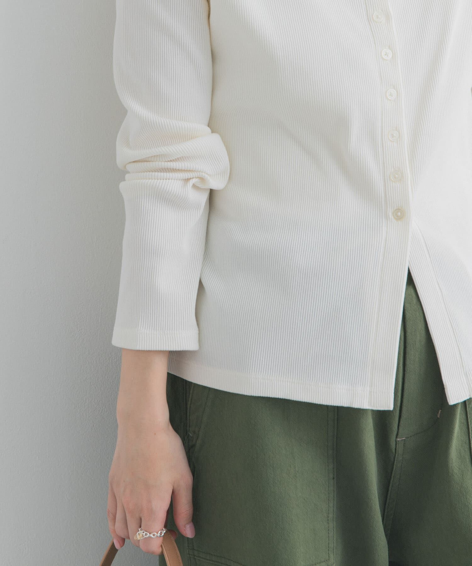 URBAN RESEARCH DOORS「リブボタンカットカーディガン」|カーディガン|