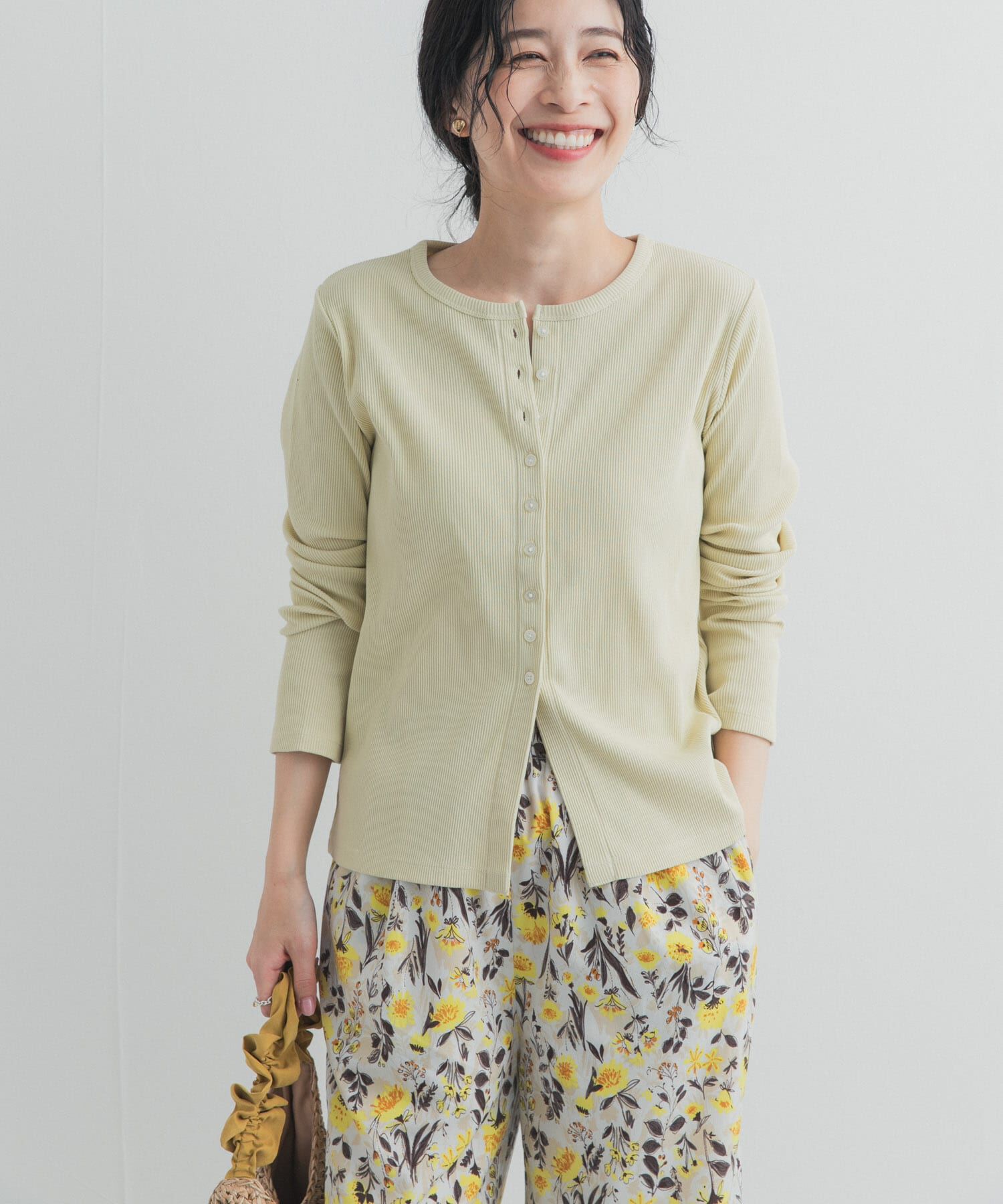 URBAN RESEARCH DOORS「リブボタンカットカーディガン」|カーディガン|