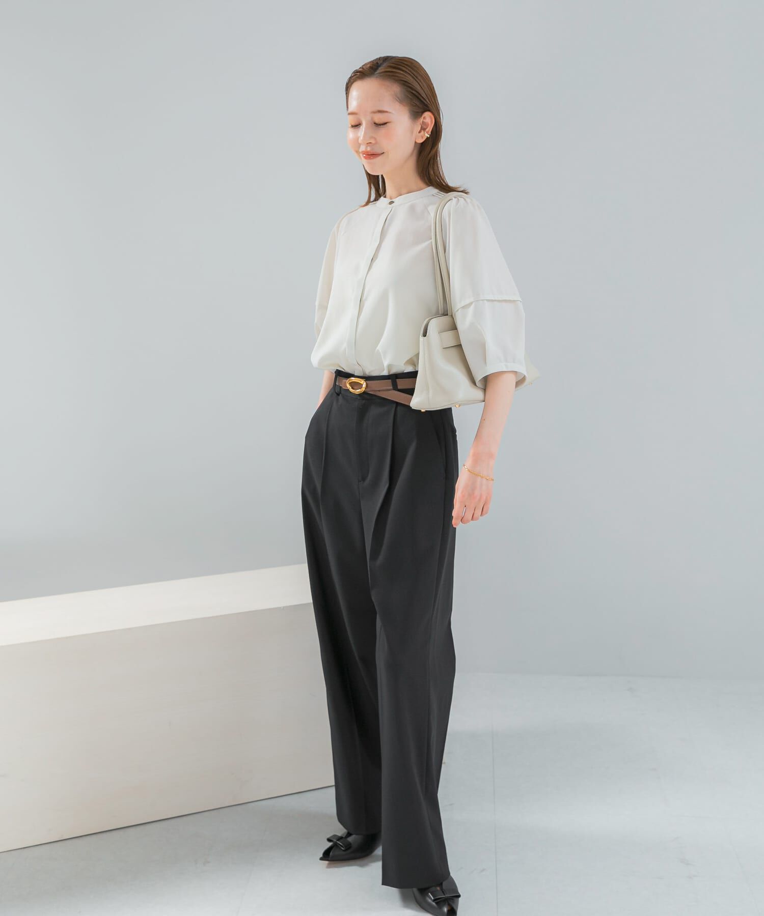 URBAN RESEARCH ROSSO「『WEB/一部店舗限定』UVカットウォッシャブルリネン混シャツブラウス」|シャツ・ブラウス|