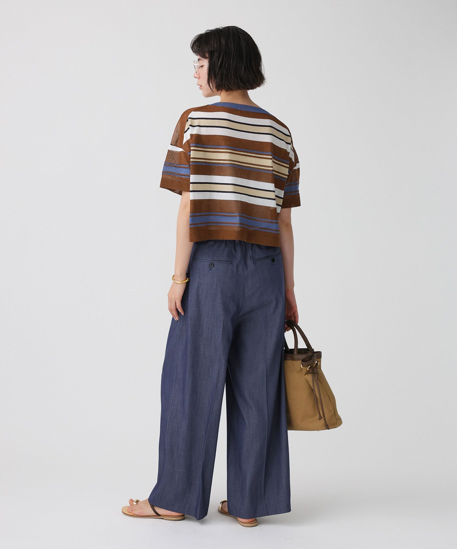 BABYLONE「マルチボーダーショートプルオーバー」|ニット・セーター|