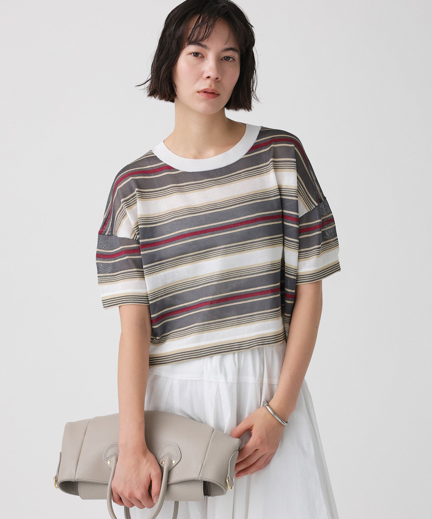 BABYLONE「マルチボーダーショートプルオーバー」|ニット・セーター|ﾍﾞｰｼﾞｭ