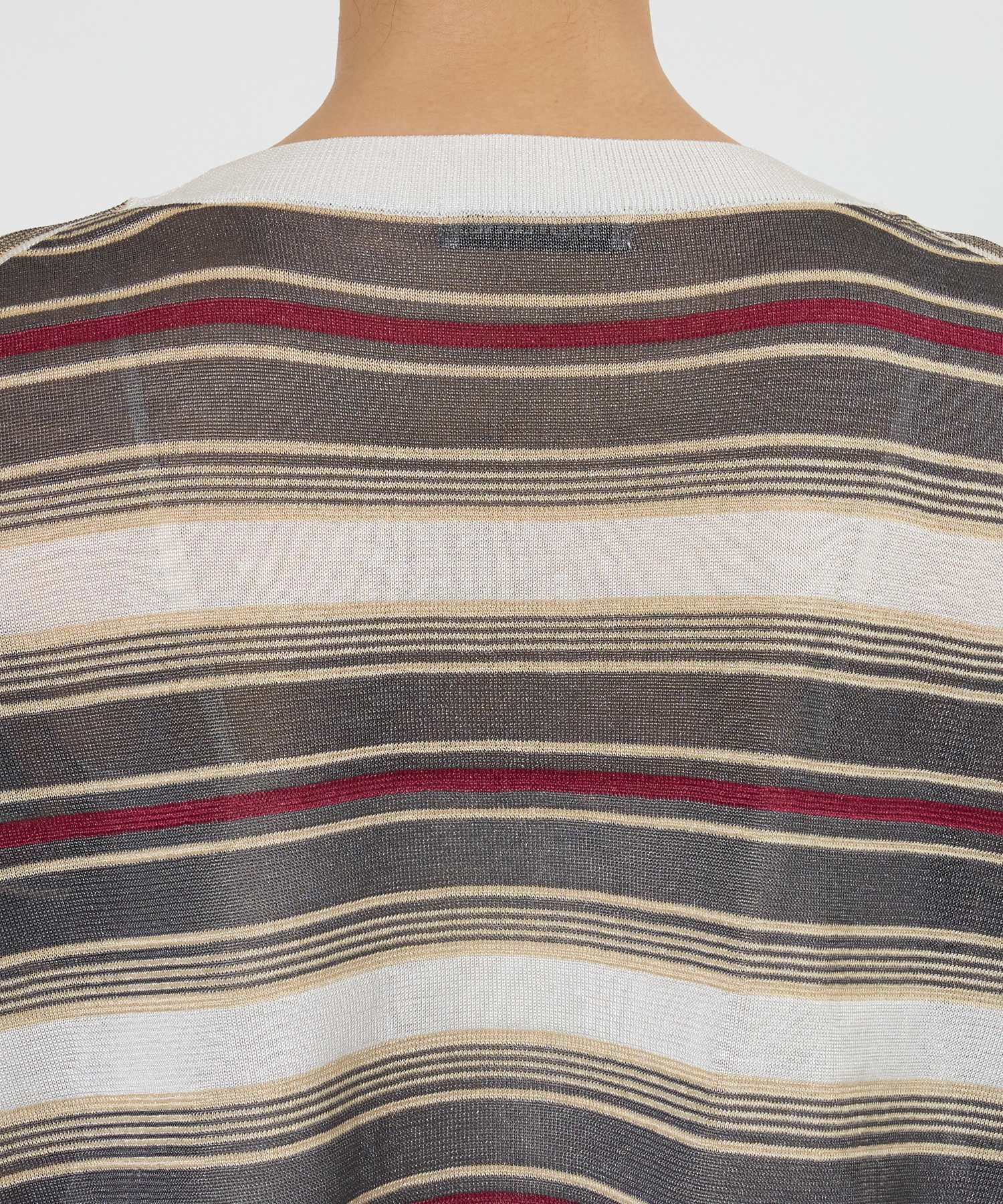 BABYLONE「マルチボーダーショートプルオーバー」|ニット・セーター|