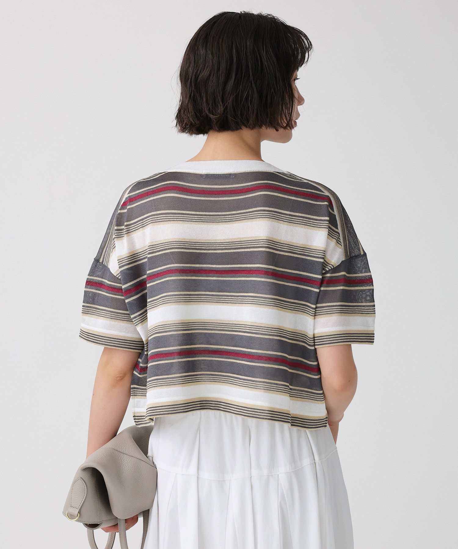 BABYLONE「マルチボーダーショートプルオーバー」|ニット・セーター|